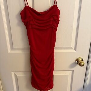 Garage Red Ruffled Mini Dress